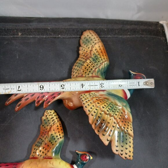 Set of 3 Vintage Flying Ceramic Pheasant Bird Wall Decor - Picture 6 of 14